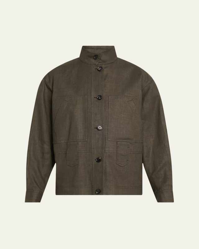 Jaylon Structured Linen Wool Field Jacket